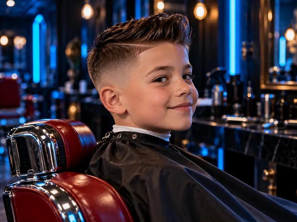 Kid's cut with a side part